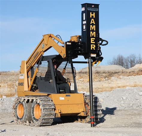 post driver for skid steer rental|hydraulic post pounder rental.